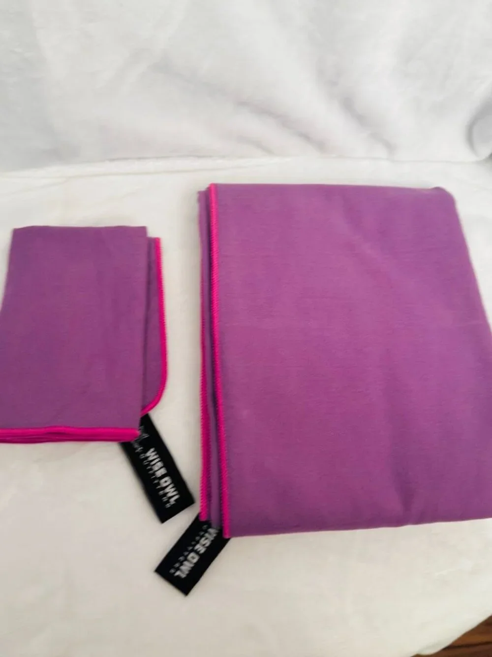 Wise Owl Outfitters Camping XL Towel & Hand Towel Ultra Soft Lavender Compact